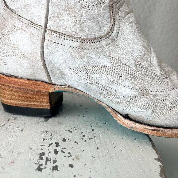 Lane LEXINGTON Women Cowboy Boots 8.5 White Leather Western Cowgirl Mid Calf - Picture 10 of 14